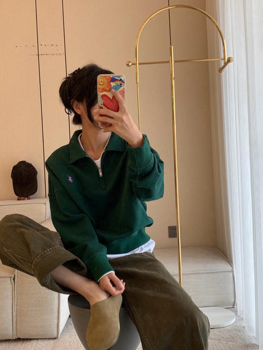 1023-1 亲戚工厂一手渠道 小马半拉链套头翻领polo卫衣 我穿L宽松舒适 商品图14