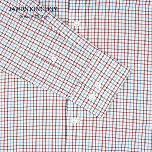 占姆士羊毛混纺衬衫男免烫中青年商务格纹保暖衬衣棉秋冬厚款 商品图6