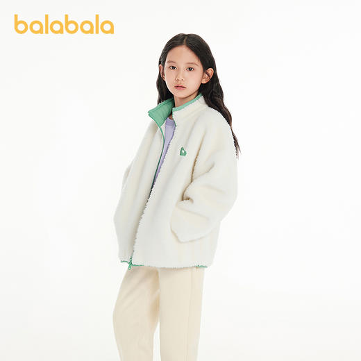 【商场同款】巴拉巴拉女童棉服儿童毛绒外套新款童装2025秋冬保暖 商品图1