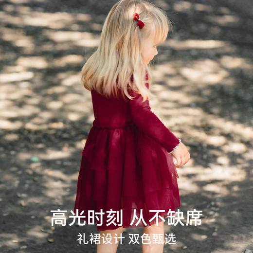 【宝宝服饰】嫚熙童装儿童连衣裙2025新款秋季女童公主裙宝宝周岁礼服网纱裙子 商品图4