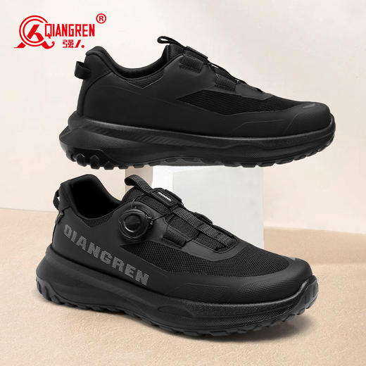 强人3515运动休闲鞋男款户外登山鞋黑色通勤鞋厚底百搭潮流旋转扣 商品图2