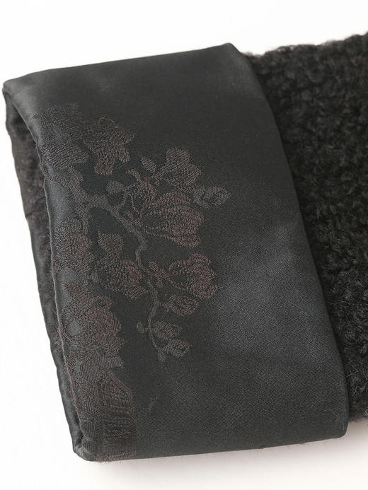 黑色盘扣 V 领毛绒外套 秋冬复古拼接袖口宽松显瘦长袖上衣 商品图3