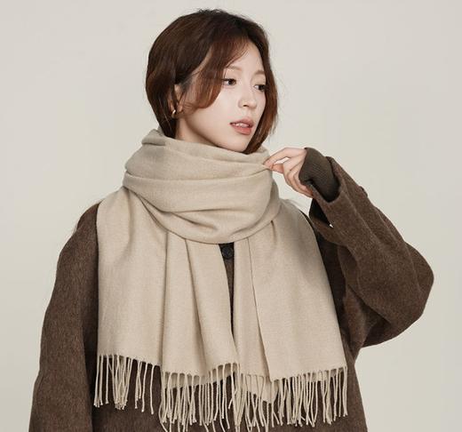 68-180CM【仿羊绒保暖又轻盈❗️软糯丝滑亲肤】围巾冬季女文艺秋冬季加厚保暖两用纯色韩版时尚氛围感围脖。hb 商品图3