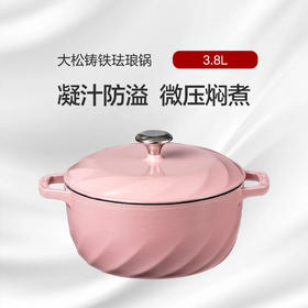 GREE格力 大松铸铁珐琅锅 3.8L 珐琅工艺 厚实铸铁 GTF24-T01e 摩卡粉