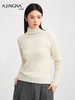 【商场同款】阿菁娜冬季新款超细美利奴羊毛衫半高领坑条修身针织微喇袖贝壳扣亲肤A30D301019 商品缩略图0