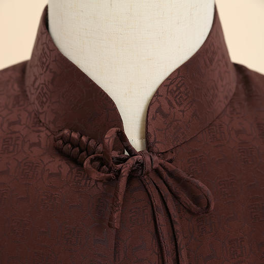 【福天华】高档寿服男棉套“一路万福”（咖色，藏蓝色）百年工艺传统寿衣 商品图2