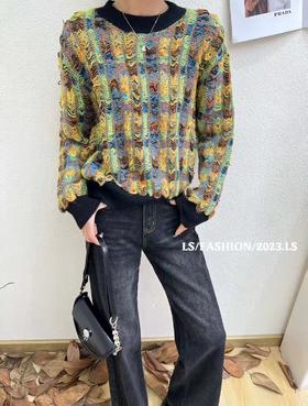 33GAZ150795#提花格套头衫