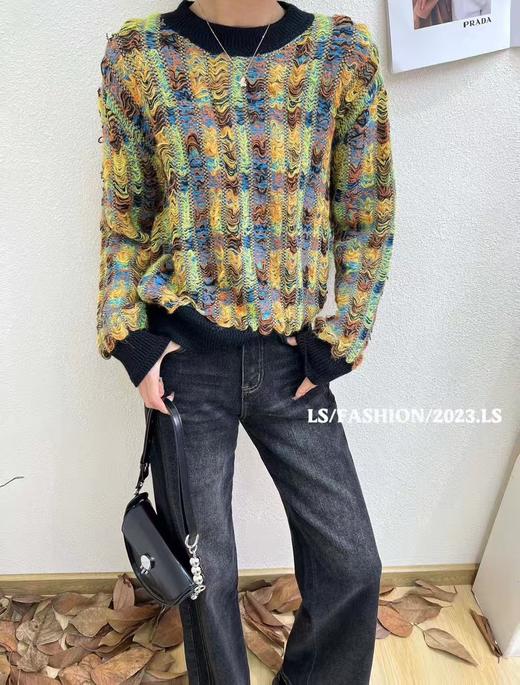 33GAZ150795#提花格套头衫 商品图0