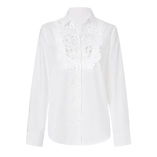 「高货wl」全新升级【铂金会员266/天猫359/差价93】(95810)洛诗琳法式镂空绣花衬衫2025秋季简约通勤百搭翻领上衣 商品图4