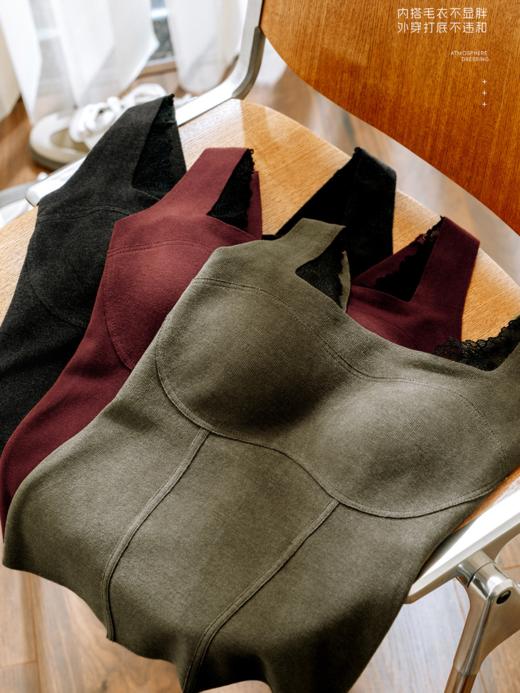 【保暖服饰丨女士蕾丝方领保暖打底背心】面料舒适保暖，随心裁工艺，高弹无勒感，自带胸垫免穿Bra超舒适，3D立体承托，上薄下厚半圆杯托形不臃肿，多种颜色可选~ 商品图2