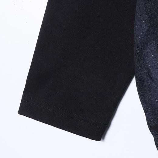 SDSA秋冬新款痞帅男装潮牌扎染满天星字母圆领假两件长袖T恤百搭 商品图4