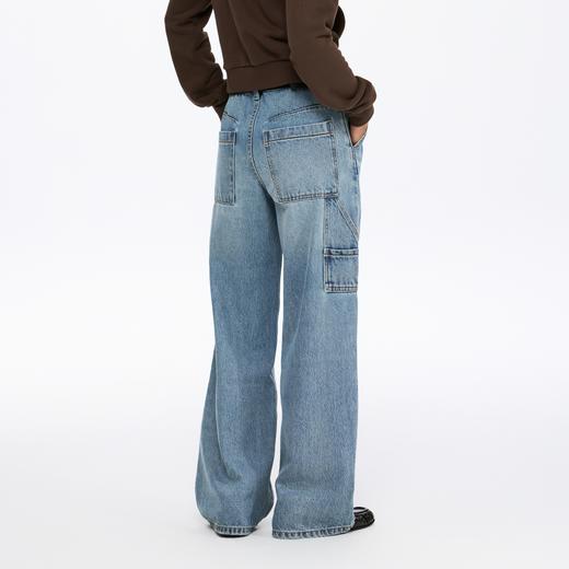 oneup浅蓝牛仔复古直筒画家裤 商品图3