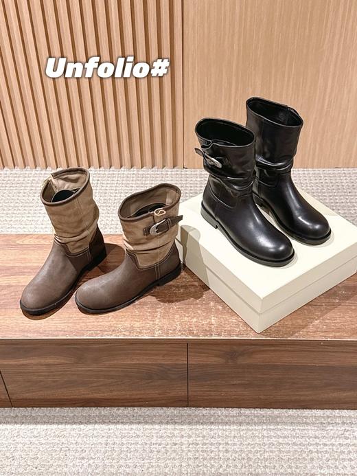 Unfolio 25s秋冬新款 全面升级款 松弛有度的堆叠美学骑士 长靴/短靴（DBG） 商品图3