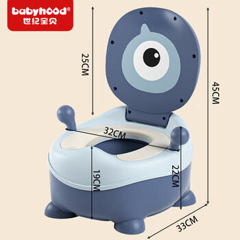 世纪宝贝（babyhood）大眼仔座便器 儿童小马桶坐便器 男女宝宝便携小便盆 PU软垫107黄 商品图3