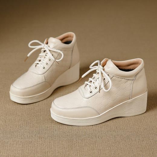 【预售5天】真皮圆头坡跟中跟，及踝靴休闲短靴子168XY&L023 商品图4