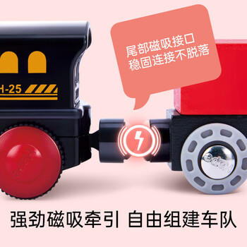 Hape儿童火车头玩具复古黑红电动火车头男女孩生日礼物E7361 商品图1