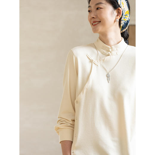 牧衣游原创 棉混纺衬衫新款百搭质朴文艺复古立领新中式开衫 七琪 商品图1