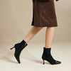 【静音系列】千百度拼接羊皮时装靴女细高跟弹力短靴A25577233 商品缩略图2