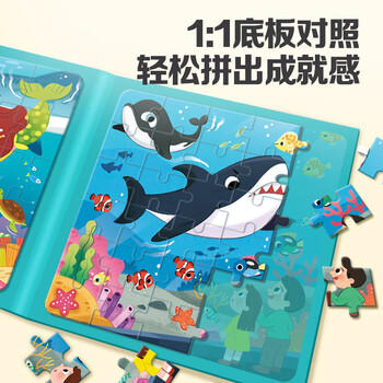 大眼小娃儿童磁力拼图1-3-6岁宝宝磁吸益智玩具2岁男孩女孩生日礼物动物园 商品图3
