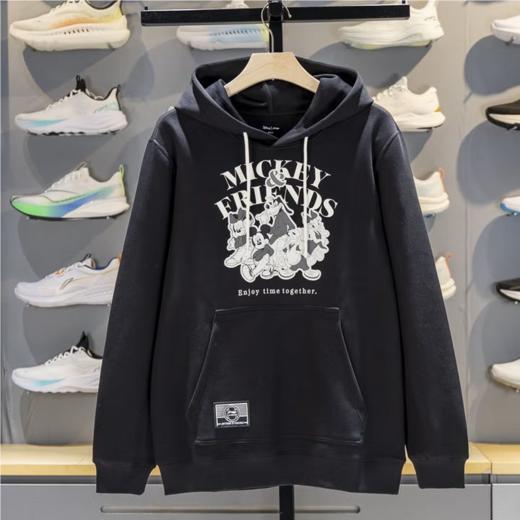 李宁男子2025秋季套头连帽运动上衣健身卫衣AWDVD35-3 商品图0