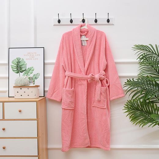 秋冬季浴袍 男女珊瑚绒加厚睡衣 情侣加长款大码浴衣 舒适睡袍保暖晨袍 商品图5