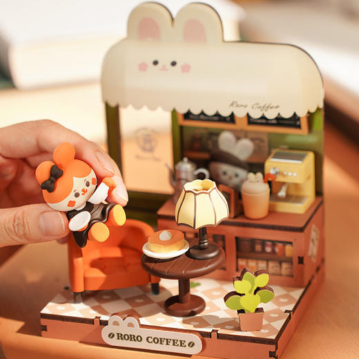 若客新款阮阮食玩微缩场景我的小小朋友 阮阮咖啡店 diy小屋模型手工礼物女 商品图3