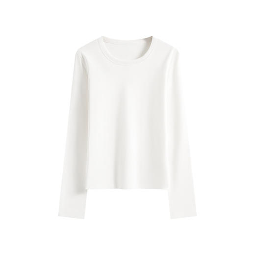 【U领加绒长袖t恤】秋冬新款 240g氨纶纱保暖内搭上衣 女生打底衫  商品图5