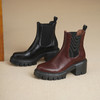 【预售5天】真皮圆头厚底马丁靴，粗跟防水台烟筒瘦瘦靴切尔西短靴DTN&561-2 商品缩略图5