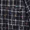 SDSA男士秋冬新款痞帅男装潮牌撞色格纹磨破泼墨翻领衬衫百搭宽松 商品缩略图2