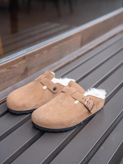 ³ 【加绒勃肯鞋】半拖/全包加毛博肯 牛皮鞋面 羊皮毛一体内里 一脚蹬 BTPJ-22047-1/BTPJ-22047-3 35-44码 XN03-CRMM-BTNX 商品图4