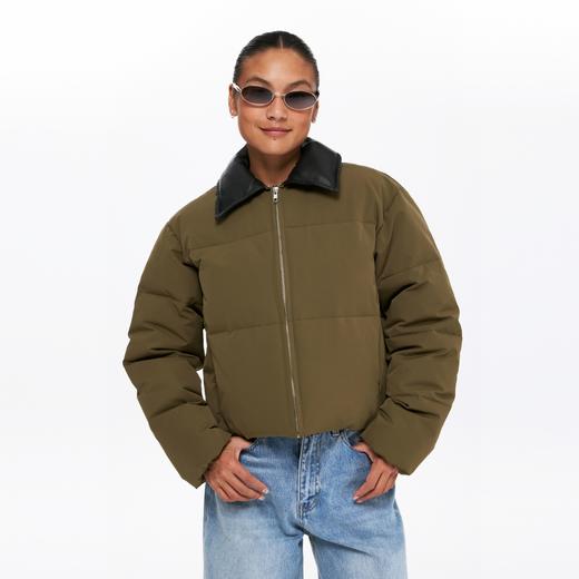 oneup3M新雪丽PU翻领短款棉服 商品图1