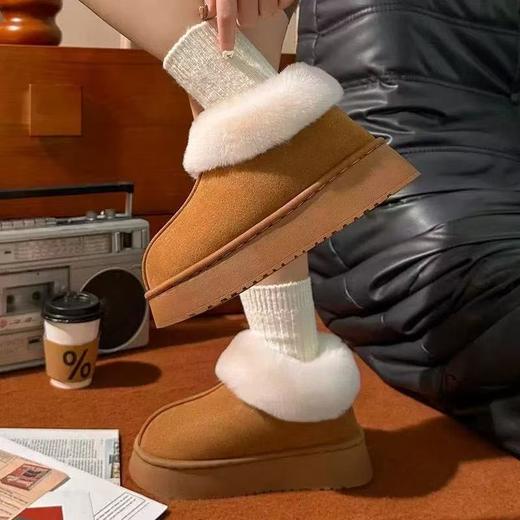 【超值2双装】秋冬棉鞋外穿雪地靴防寒保暖鞋子高帮棉鞋女棉靴秋冬季居家棉拖鞋女包头拖月子鞋保暖鞋 商品图3