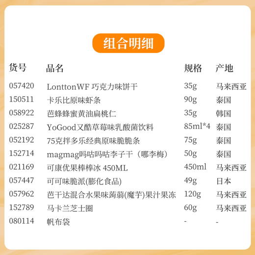 【秋游记】金秋岁月出游好吃又管用的零食组合B/057420*150511*058922*152789*080114 商品图1