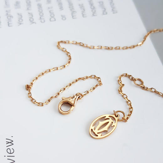 【95新】Cartier卡地亚Cartier d'Amour系列B7218400 18K玫瑰金镶粉色蓝宝石飞碟项链 链长约41cm女士141025NJT08 商品图6