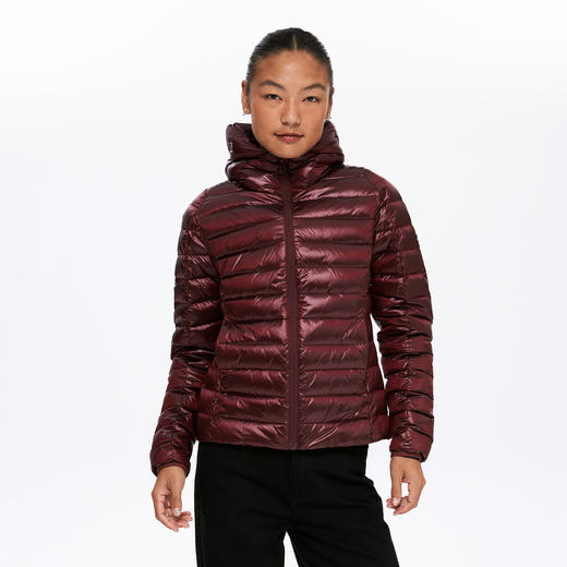 oneup亮面修身排骨连帽羽绒 商品图3