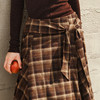OLrain欧芮儿2025新款女冬季美拉德格子不规则设计感中腰半身裙 商品缩略图1