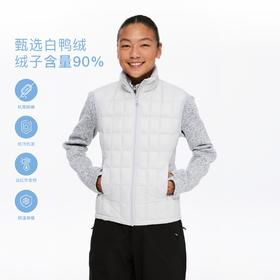 oneup格纹收腰羽绒马甲