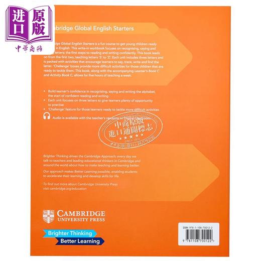 【中商原版】新剑桥全球英语初学者趣味字母和声音C Cambridge Global English Starters Fun with Letters and Sounds C 商品图1