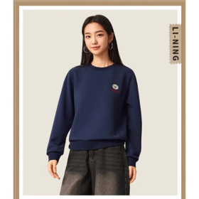 李宁女子2025秋季吸汗运动上衣健身卫衣AWDV536-5