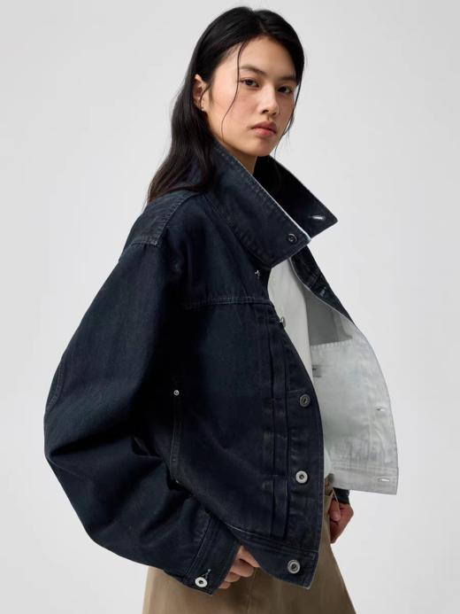 Simple Project/Y25145/涂层刷蜡修身牛仔短夹克 商品图0