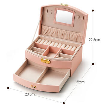 迪漫奇儿童首饰盒礼盒套装女孩生日礼物公主过家家玩具DIY手工饰品串珠梳妆打扮3-6-10岁发夹发圈戒指收纳盒 商品图7