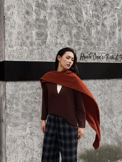 【撞色设计】噢蜜ooomeooo羊毛🦙宽松打底衫 商品图3