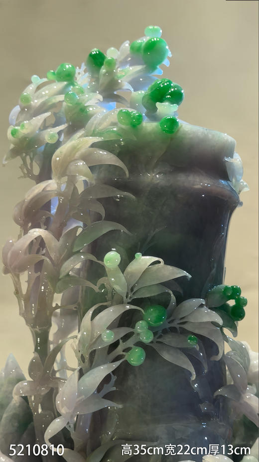 翡翠春带彩玉竹摆件【5210810】具体价格微信咨询 商品图2