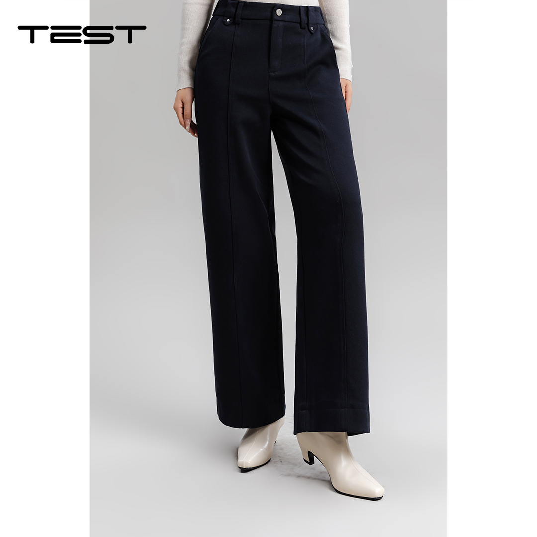 冬上新轻松打造干练优雅气质垂感阔腿牛仔裤3254011