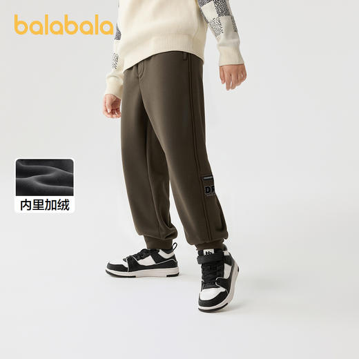 巴拉巴拉童装儿童裤子男加绒长裤2025冬新款卫裤百搭 商品图1