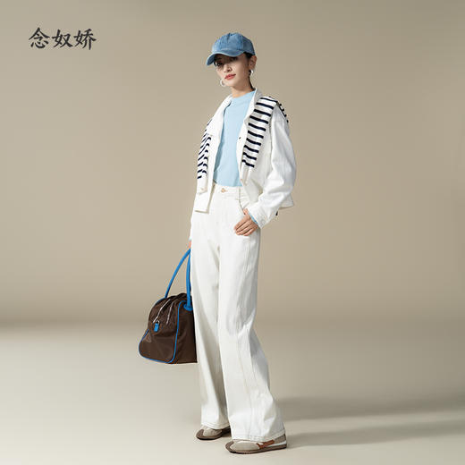 【商场同款】CNJ5380 “风尚牛仔衣” 白色清新、轻盈，斜纹牛仔棉，吸汗透气 白色牛仔外套 商品图2