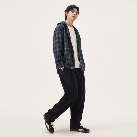 gxg.jeans男装 蓝色格纹复古潮流宽松连帽夹克外套男 25秋热卖 商品图3