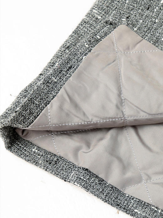 【夹棉】复古小香风粗花呢无袖马甲 秋冬流苏边金属扣装饰短款背心外套 商品图4