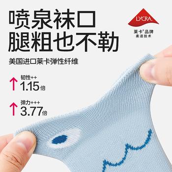 贝比婴儿袜子秋季棉袜新生儿宝宝袜松口透气短袜不勒腿中筒袜1-2岁 商品图0