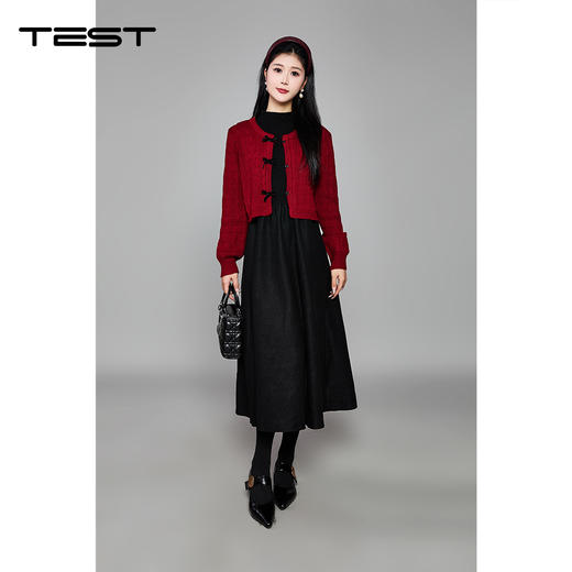 冬上新时尚轻松驾驭甜美修身优雅套装裙4254002 商品图0